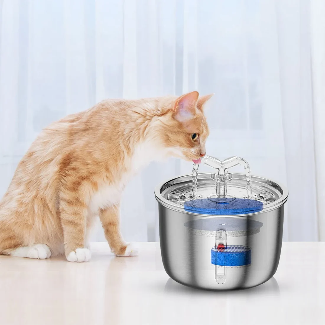 The Little Spring stainless steel cat water fountain