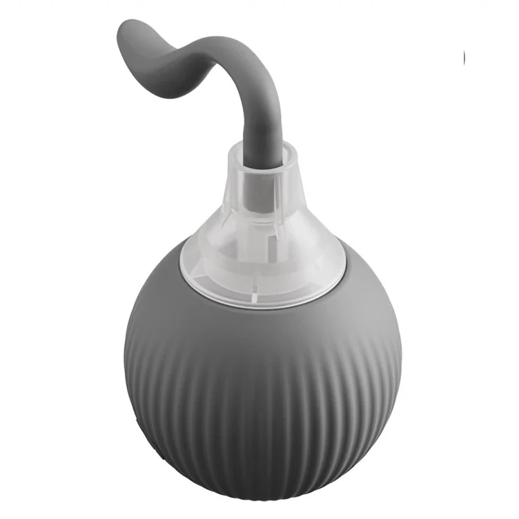 Ground Prey interactive cat toy ball in grey with a silicone tail