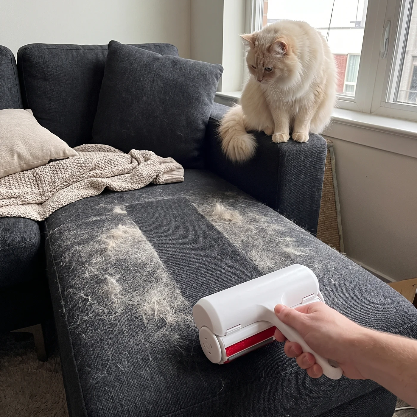 The Clean Sweep, reusable fur roller, part of The Apartment Cat Kit